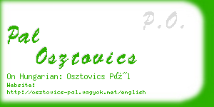 pal osztovics business card